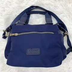 FIRANO 2WAY ナイロンショルダーバッグ ／ネイビー ハンドバッグ ゴールド金具