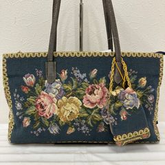 3655 印傳屋 INDEN-YA インデンヤ ショルダーバッグ ブラック系 黒 花