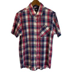 Stussy チェック柄 半袖シャツ 90'S 紺タグ USA製 - メルカリ