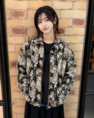 Universal style wearブラウンペイズリーキルティングジャケット 