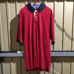 2472 TOMMY HILFIGER ポロシャツ レッド ネイビー ワンポイントロゴ トミーヒルフィガー 古着卸 アメリカ仕入