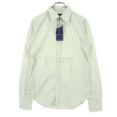 未使用 RALPH LAUREN ラルフローレン ストライプ柄 長袖 コットンシャツ 4 ブルー系 キッズ 古着