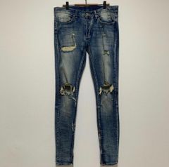 mnml スキニーデニム ダメージ加工 ライトブルー30 ダメージジーンズ
