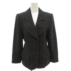 イヴサンローラン YVES SAINT LAURENT テーラードジャケット ブレザー チェック 2B 総裏地 36 グレー /FF ■GY99のサムネイル