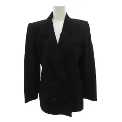 イヴサンローラン YVES SAINT LAURENT テーラードジャケット ブレザー ダブル ウール 総裏地 M 紺 ネイビー /FF ■GY99のサムネイル