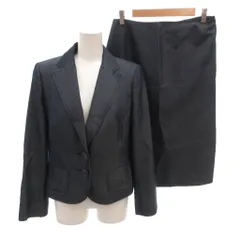 ニナリッチ NINA RICCI セットアップ スーツ テーラードジャケット 背抜き 2b スカート ひざ丈 シルク 絹 42 紺 ネイビー /FFのサムネイル