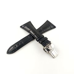 20mm 腕時計 シボ カーフレザー 革ベルト ブラック 黒 【対応】 IWC
