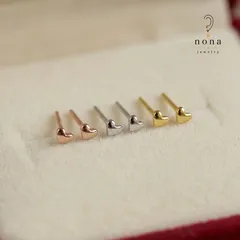 ピアス レディース 極小 2mm ハート スタッド ゴールド シルバー ピンクゴールド 小さい 小さめ ミニ 華奢 上品 きれいめ 高見え シンプル 仕事 オフィス 職場 普段使い デイリー 目立ちにくい 控えめ さりげない 重ね付け 韓国風 アクセサリー