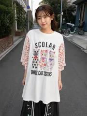 【ScoLar】チュール重ね袖ワンピース(161628)のサムネイル