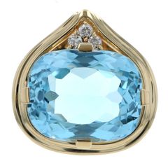 天然ブルートパーズ トップ 63.61ct K18WG ダイヤモンド - メルカリ