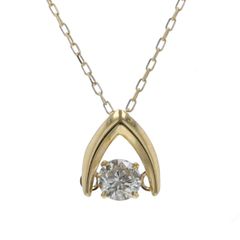 K18WG ダイヤモンド ネックレス 0.08ct ダンシングストーン 1.3g 