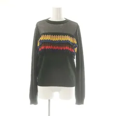 セブンテンバイミホカワヒト SEVEN TEN by MIHO KAWAHITO チュールレース切替フリルニットプルオーバー セーター 長袖 F ダークグリーン マルチカラー /ES ■OSのサムネイル