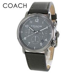 COACH 腕時計 W1545 クォーツ 黒文字盤 ダークブラウンレザーベルト 