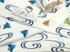竺仙鑑製 コーマ地浴衣反物 新品 水に千鳥 証紙付き - メルカリ