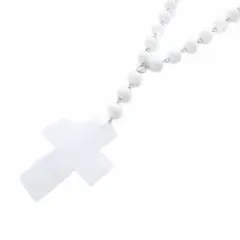 ミルク MILK 十字架チェーンネックレス シルバー色 白のサムネイル