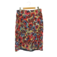 ドリスヴァンノッテン DRIES VAN NOTEN 花柄 スカート タイト シルク混 赤 マルチカラー /CX ■OSのサムネイル