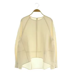 グリーンレーベルリラクシング ユナイテッドアローズ green label relaxing ソフト ジョーゼット プルオーバー ブラウス 長袖 アイボリー /MY ■OS