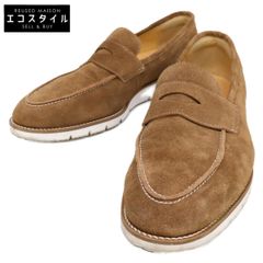 美品】 三陽山長 柔弥 コインローファー 6.5 革靴 ブラウン 24.5相当