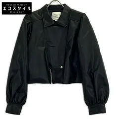 AMERI　アメリ　ブラック LADY GATHER RIDERS JACKET　Mのサムネイル