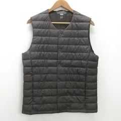 g■ユニクロ/UNIQLO ウルトラライトダウンベスト【L】茶/men's/K58【中古】■