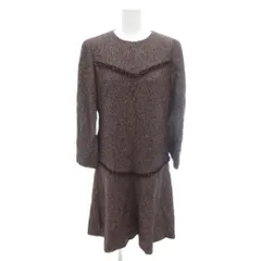 ピエールカルダン Pierre Cardin 美品 ワンピース ウール 9 赤 レッド 長袖 ラウンドネック フリンジ装飾 831946-75 /HW ■GY66のサムネイル