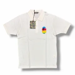 参考上代10780円 未使用 A BATHING APE GRADATION LOGO POLO グラデーションロゴ半袖ポロシャツ アベイシングエイプ 1A30-112-009 ホワイト M （16051M）のサムネイル