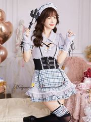 Malymoon マリームーン ゴシックチェックメイドドレス グレー - メルカリ