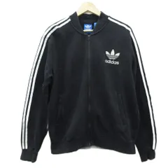 アディダスオリジナルス adidas originals ブルゾンジャケット 上着 ミドル丈 2XO 黒 ブラック ロゴ プリント /SM45 ■ECA005