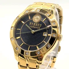 Versace Medusa Brackenfell Watch Gold Round Black dial Date Y2K 00S ヴェルサーチ 時計 メドゥーサ クオーツ レディース ラウンド ゴールド ブラック文字盤 デイト ヴィンテージ 稼働品のサムネイル
