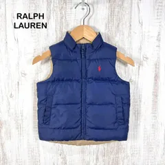 Polo by Ralph Lauren ポロバイラルフローレン ポニーロゴ刺繡 リバーシブル ダウンベスト ネイビー 80cmのサムネイル