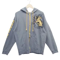 ハリーポッター ハッフルパフ パーカー M Harry Potter フルジップ フーディー グレー イエロー ユニバーサルスタジオ メンズ ジップアップ  カレッジ 映画 ムービー  古着  人気  USJ ホグワーツ寮 ロゴパーカー 灰色のサムネイル