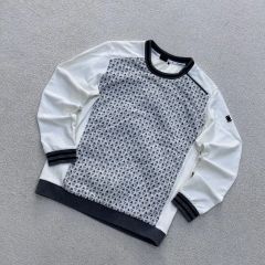 新品】RUBIK ルービック腕ロゴワッフル編みニット L 紺白 メンズ 