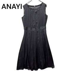 ANAYI ノースリーブワンピース ブラック38シルクブレンド - メルカリ