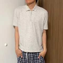 アレグリ ストライプ ジップアップ カラ Tシャツのサムネイル