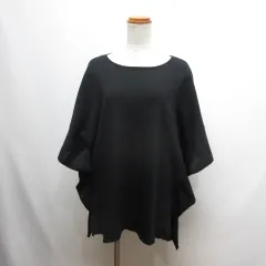 オフオン ofuon comfy Couture バタフライスリーブ カットソー チュニック 38 黒 ブラック 五分袖