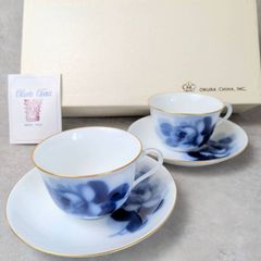 大倉陶園 OKURA CHINA カップ＆ソーサー 2客セット「箱付き、袋付き 