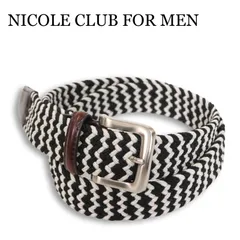 NICOLE CLUB FOR MEN ニコルクラブ フォーメン 通年★ ジグザグ柄 メッシュベルト Sz.F メンズのサムネイル