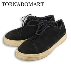 TORNADOMART トルネードマート 通年 フロントフライ★ レザー ローカット スニーカー シューズ Sz.S　メンズ 黒のサムネイル