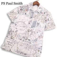 PaulSmith 希少 マリン フラワー オープンカラー 現行 シャツ L