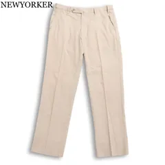NEWYORKER ニューヨーカー 通年★ ストレッチ ストレート スラックス パンツ トラウザーズ Sz.85 メンズ ベージュのサムネイル