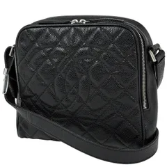 シャネル CHANEL ココマーク ショルダーバッグ マトラッセ キャビアスキン ブラック レディース 【中古】
