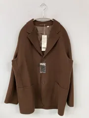 UNIQLO U ユニクロユー テーラードジャケット L ブラウン ウール・ニット 無地 ミドル丈 フードなし シングル メンズ