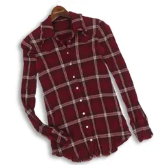 TSUMORI CHISATO ツモリチサト 通年 縮緬 クレプリ♪ 長袖 チェック シャツ ブラウス Sz.M　レディース 日本製のサムネイル