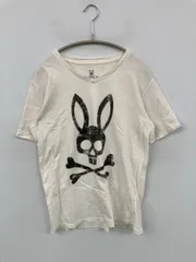 Psycho Bunny Tシャツ/カットソー S ホワイト 前面プリント ブランドロゴ 半袖 Vネック ミドル丈 メンズのサムネイル