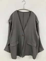 BONLECILL ボンルシール ノーカラージャケット F グレー 無地 ミドル丈 レディースのサムネイル