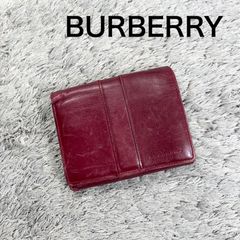 Burberry ノバチェック 二つ折り財布 ボルドー レザー 美品 - メルカリ