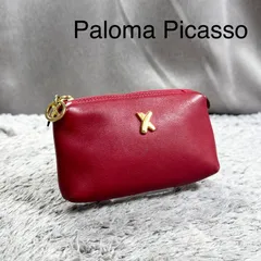 By Paloma Picasso パロマピカソ ミニポーチ 小物入れ レザー レッド ゴールド金具のサムネイル