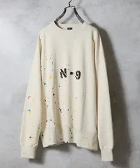 新品未使用 NUMBER (N)INE HAND PAINTED VINTAGE GAZETTE CREWNECK SWEATSHIRT(OATMEAL)  ハンドペイントヴィンテージ ガゼット クルーネック スウェット 管理番号：115A-4950のサムネイル