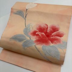 名古屋帯 型染め 鳥に花 可愛い染め 九寸 正絹 着物 MA-7106 - メルカリ