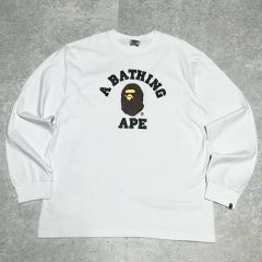L◇激レア◇ BAPE APE アベイシングエイプ 長袖 Tシャツ 猿 白 - メルカリ